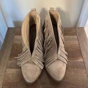 Coconuts by Matisse Fringe Ankle Booties - Tan